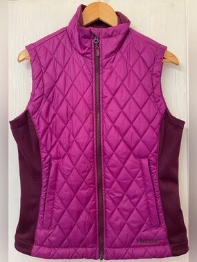 Marmot Women's Quilted Vest in Deep Fuchsia with Plum Side Panels